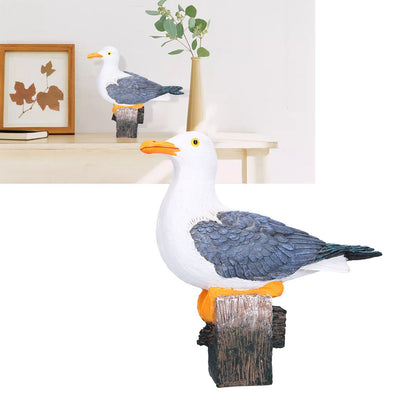 Seagull Figurine Decorations Cute Appearance Vivid Lifelike Exquisite Workmanship Nautical Decor for Home V1294-YM0523-3115210231711
