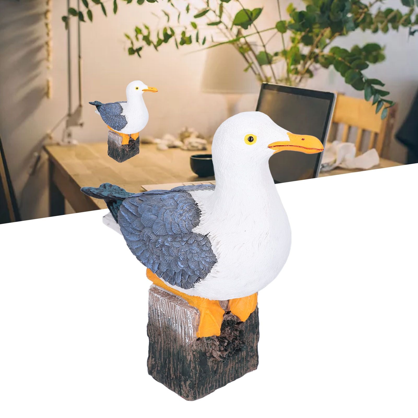 Seagull Figurine Decorations Cute Appearance Vivid Lifelike Exquisite Workmanship Nautical Decor for Home V1294-YM0523-3115210231711