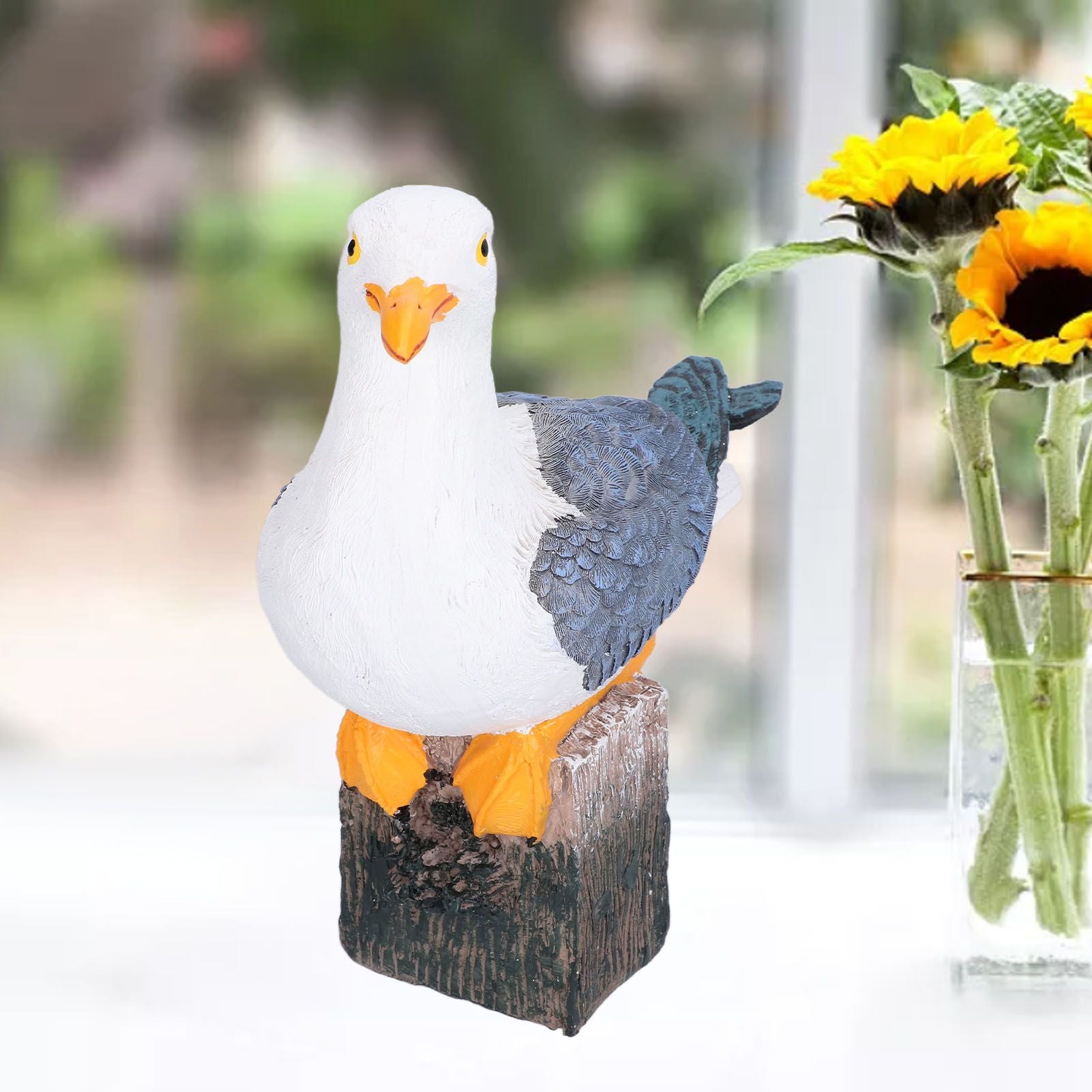 Seagull Figurine Decorations Cute Appearance Vivid Lifelike Exquisite Workmanship Nautical Decor for Home V1294-YM0523-3115210231711