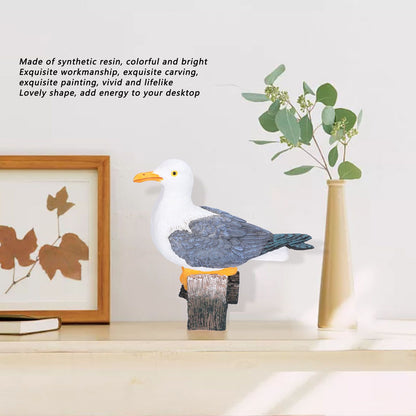 Seagull Figurine Decorations Cute Appearance Vivid Lifelike Exquisite Workmanship Nautical Decor for Home V1294-YM0523-3115210231711