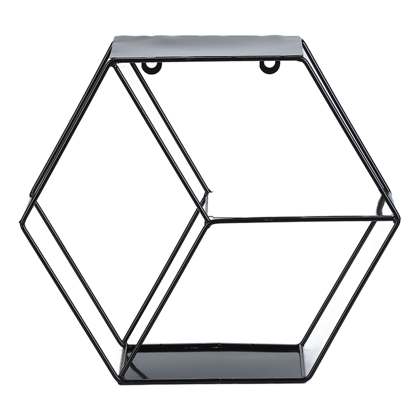 Hex Shelves Simple Wrought Iron Hexagonal Bedroom Living Room Office Wall Shelf DecorationBlack V1294-YM0523-3115210232211