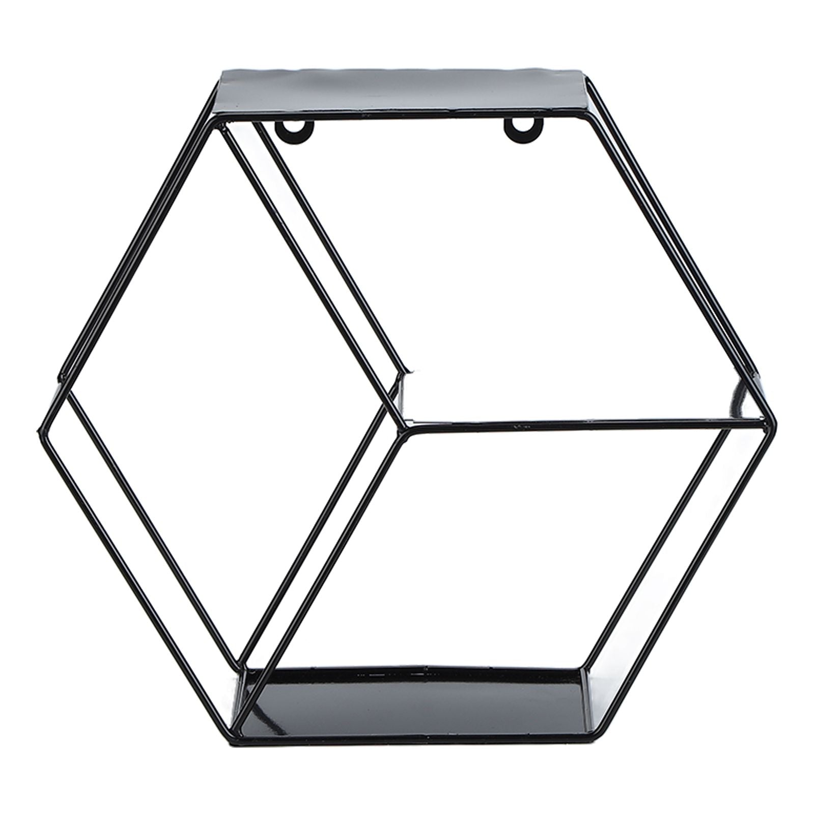Hex Shelves Simple Wrought Iron Hexagonal Bedroom Living Room Office Wall Shelf DecorationBlack V1294-YM0523-3115210232211