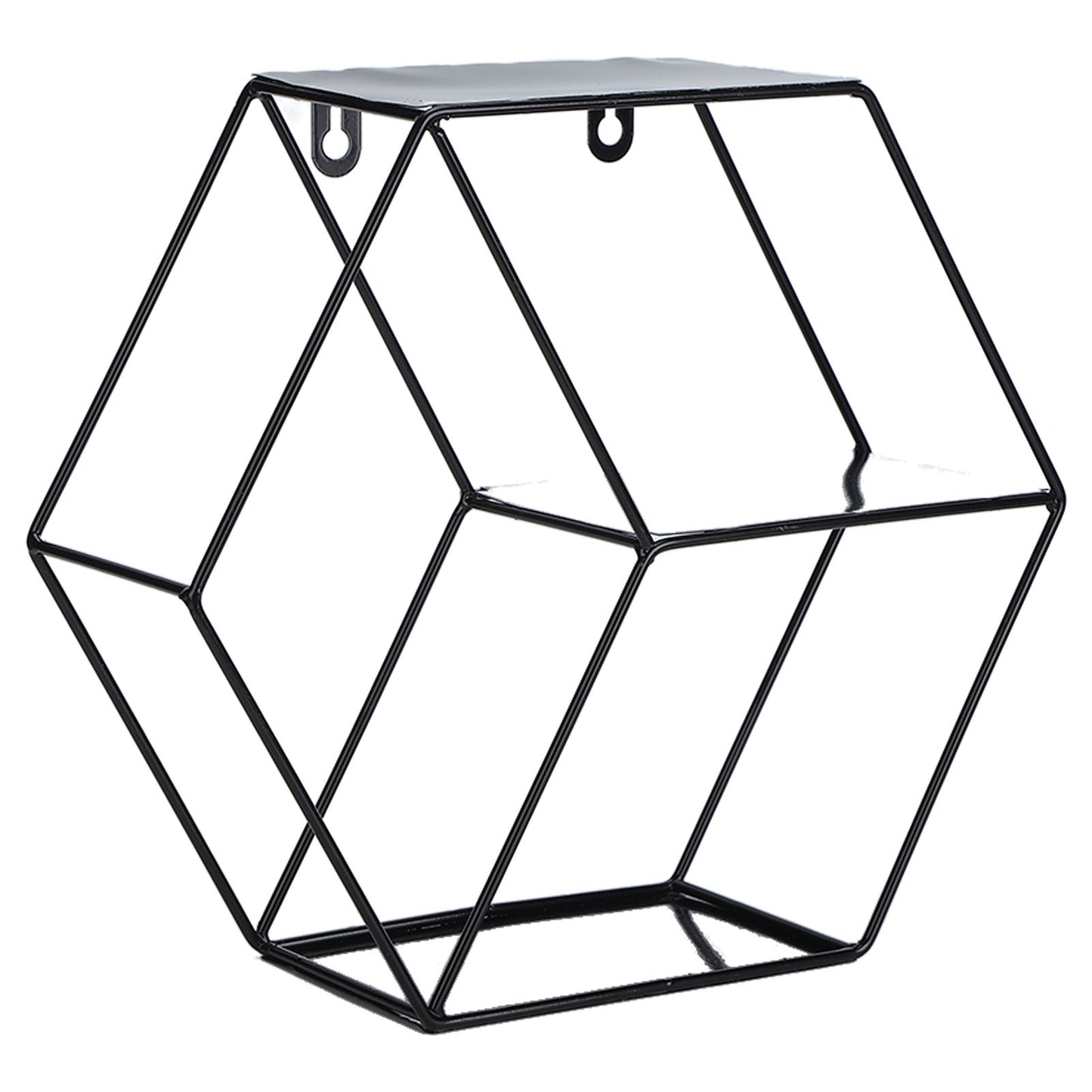 Hex Shelves Simple Wrought Iron Hexagonal Bedroom Living Room Office Wall Shelf DecorationBlack V1294-YM0523-3115210232211