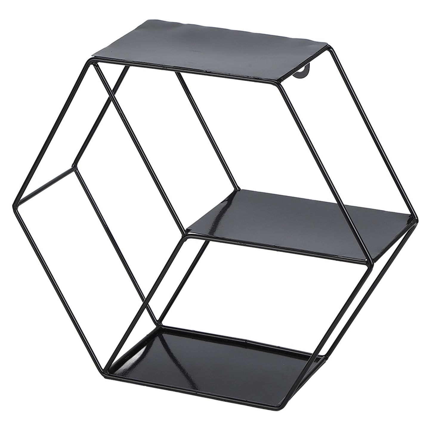 Hex Shelves Simple Wrought Iron Hexagonal Bedroom Living Room Office Wall Shelf DecorationBlack V1294-YM0523-3115210232211
