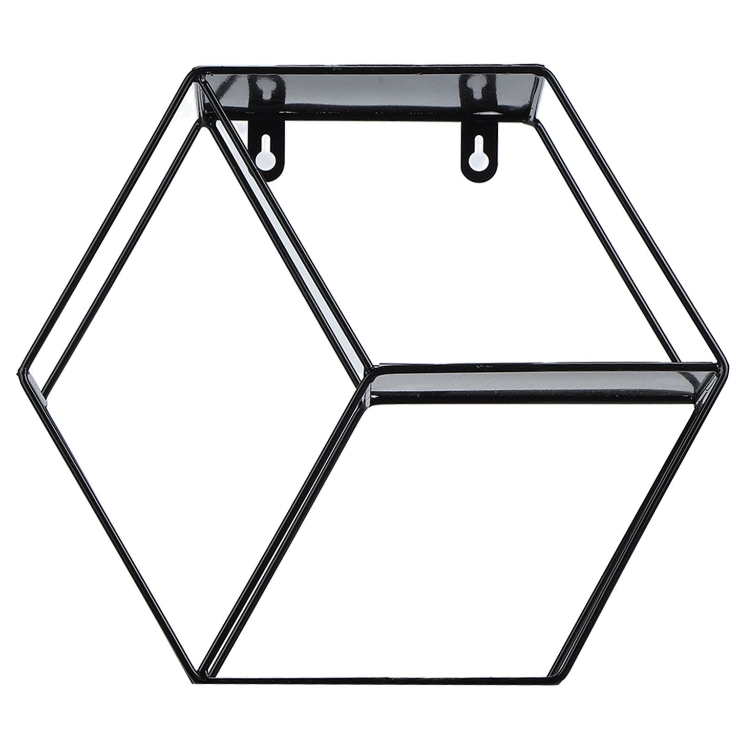 Hex Shelves Simple Wrought Iron Hexagonal Bedroom Living Room Office Wall Shelf DecorationBlack V1294-YM0523-3115210232211
