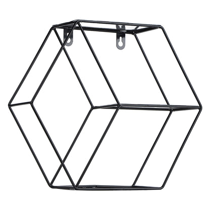 Hex Shelves Simple Wrought Iron Hexagonal Bedroom Living Room Office Wall Shelf DecorationBlack V1294-YM0523-3115210232211