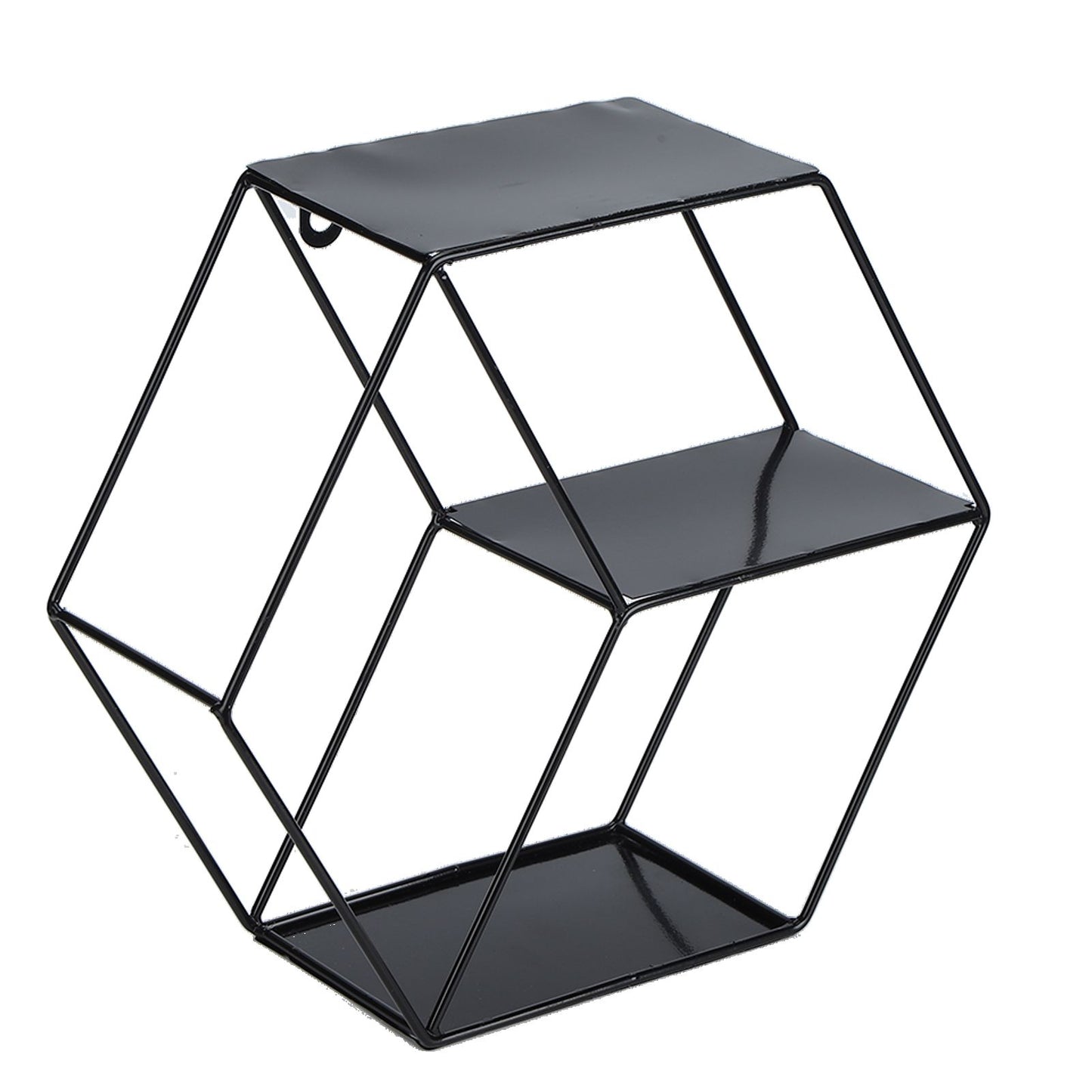 Hex Shelves Simple Wrought Iron Hexagonal Bedroom Living Room Office Wall Shelf DecorationBlack V1294-YM0523-3115210232211