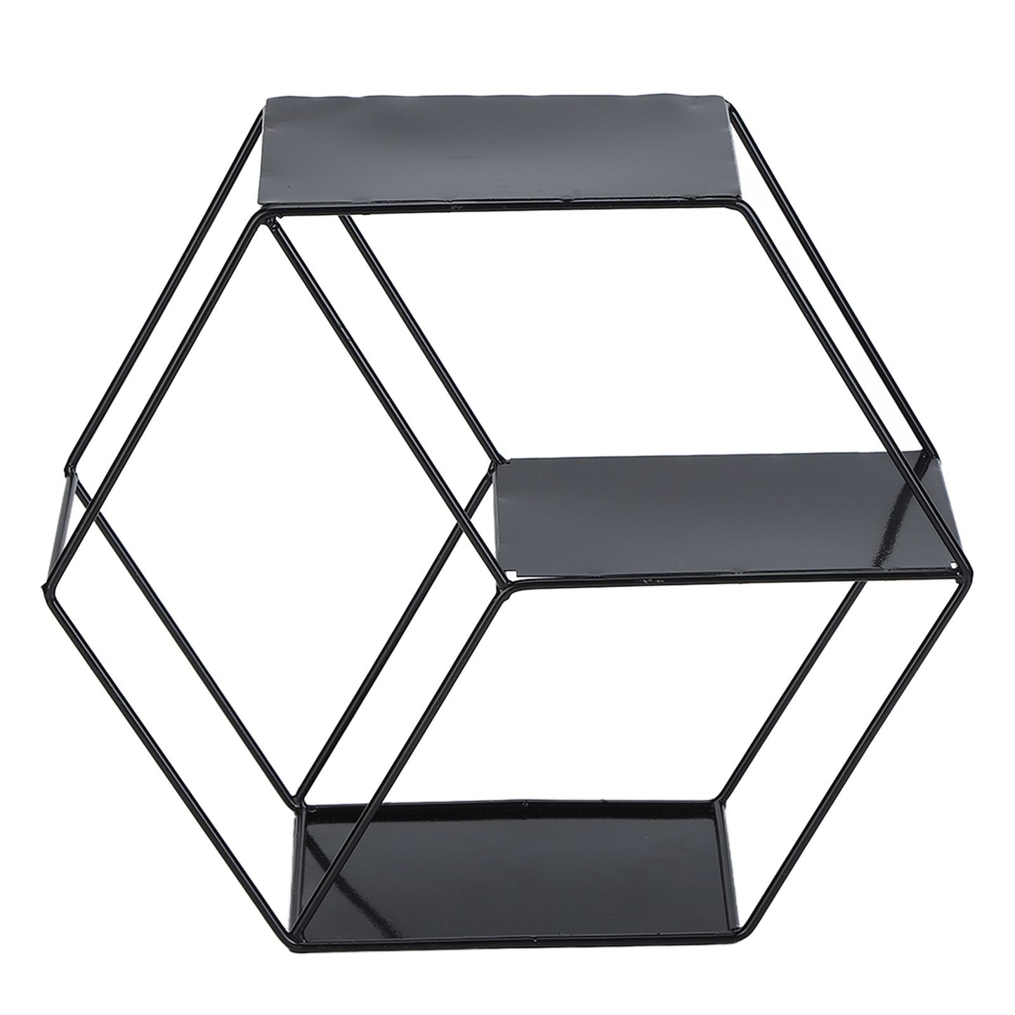 Hex Shelves Simple Wrought Iron Hexagonal Bedroom Living Room Office Wall Shelf DecorationBlack V1294-YM0523-3115210232211
