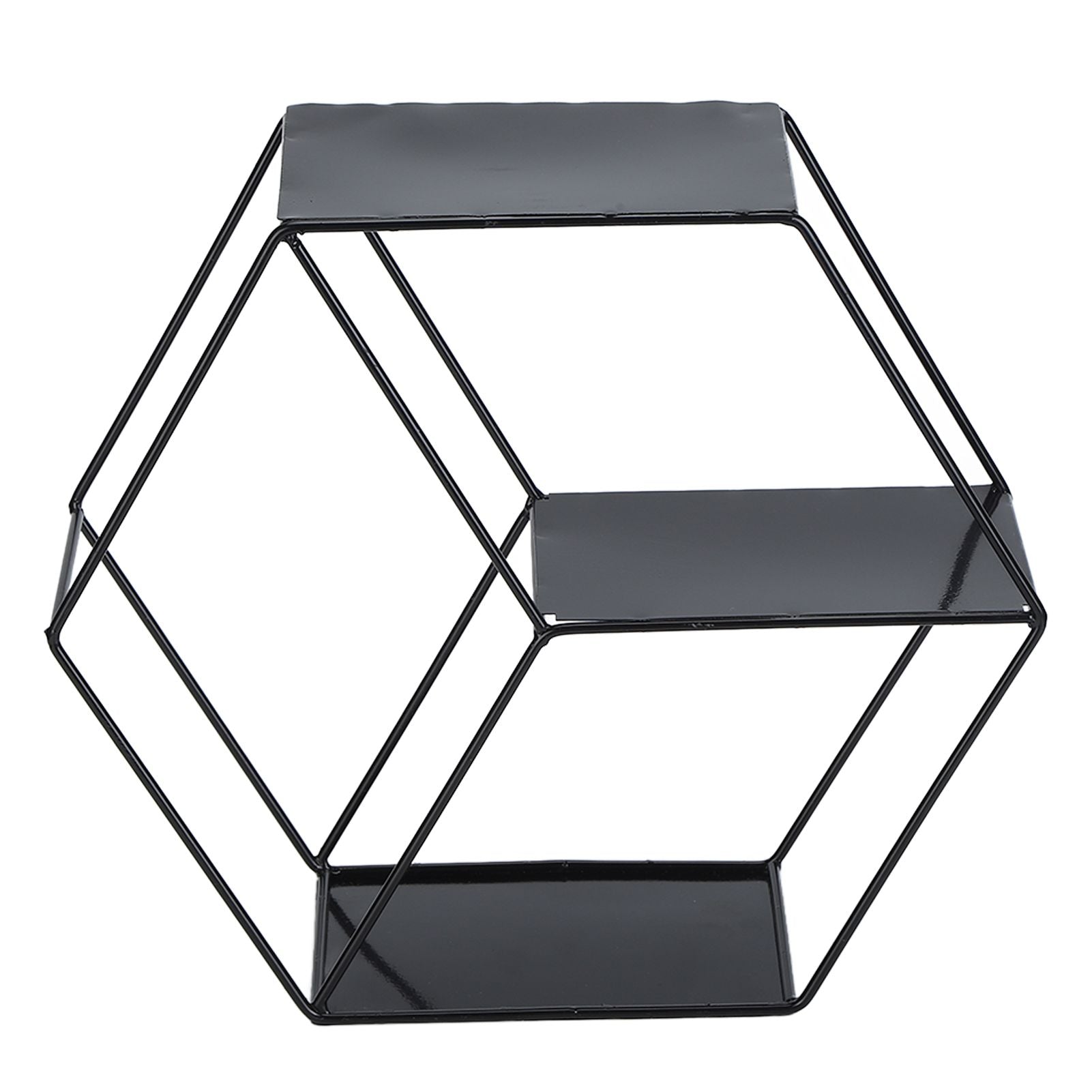 Hex Shelves Simple Wrought Iron Hexagonal Bedroom Living Room Office Wall Shelf DecorationBlack V1294-YM0523-3115210232211