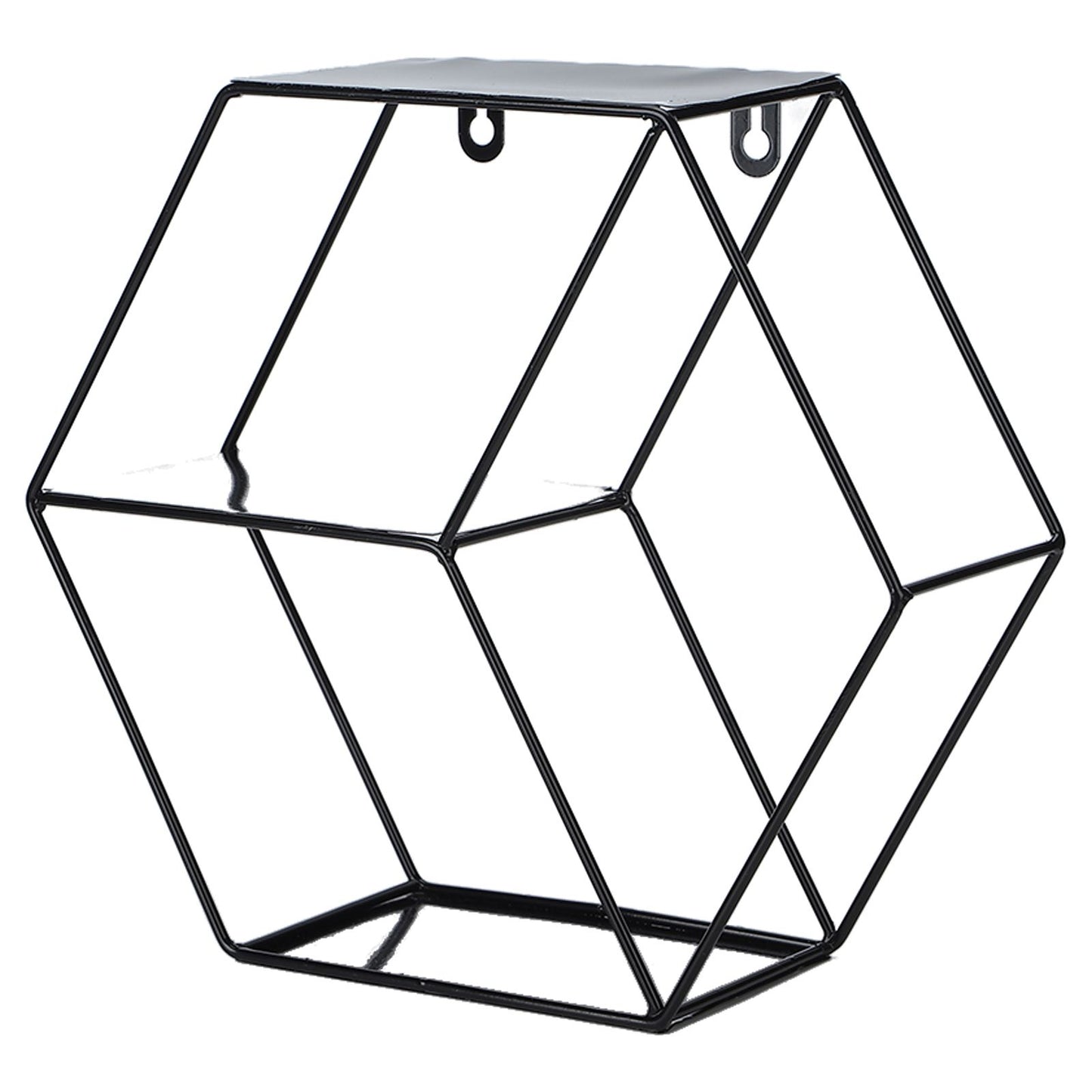 Hex Shelves Simple Wrought Iron Hexagonal Bedroom Living Room Office Wall Shelf DecorationBlack V1294-YM0523-3115210232211