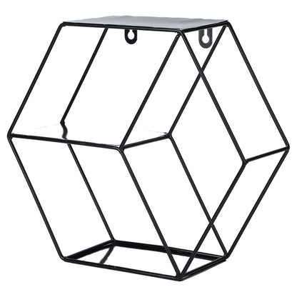Hex Shelves Simple Wrought Iron Hexagonal Bedroom Living Room Office Wall Shelf DecorationBlack V1294-YM0523-3115210232211