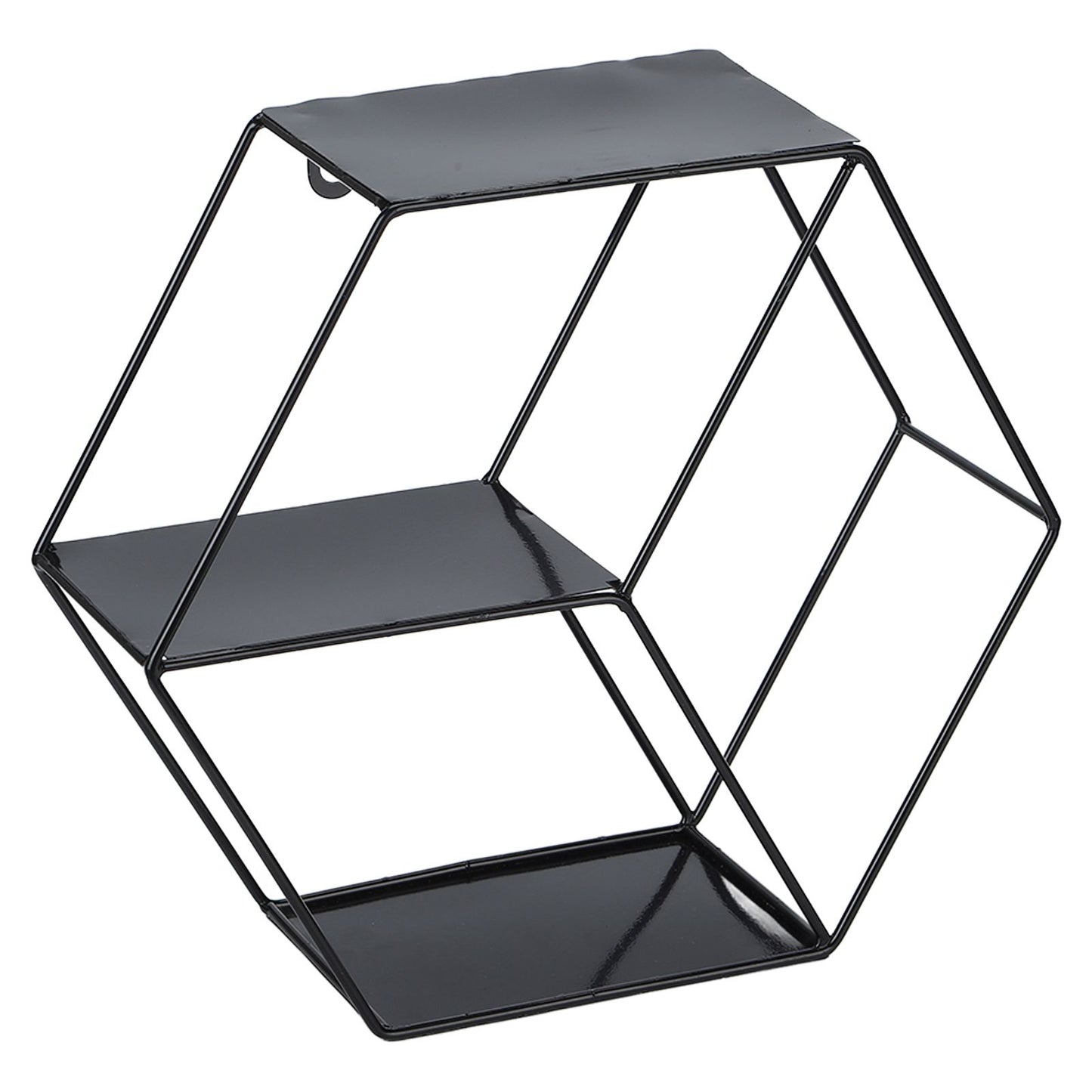 Hex Shelves Simple Wrought Iron Hexagonal Bedroom Living Room Office Wall Shelf DecorationBlack V1294-YM0523-3115210232211