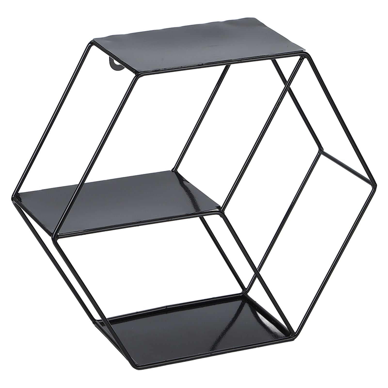 Hex Shelves Simple Wrought Iron Hexagonal Bedroom Living Room Office Wall Shelf DecorationBlack V1294-YM0523-3115210232211