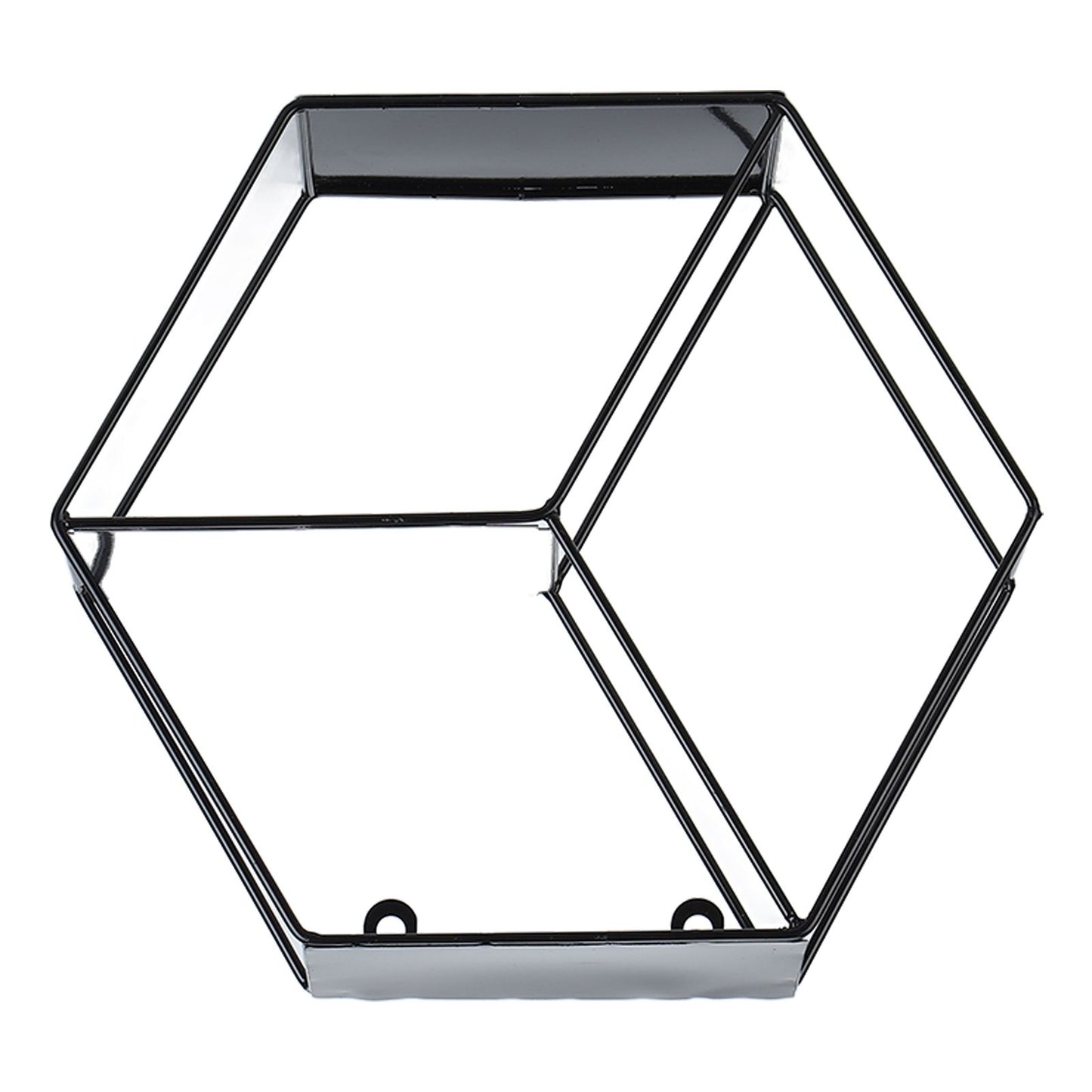 Hex Shelves Simple Wrought Iron Hexagonal Bedroom Living Room Office Wall Shelf DecorationBlack V1294-YM0523-3115210232211
