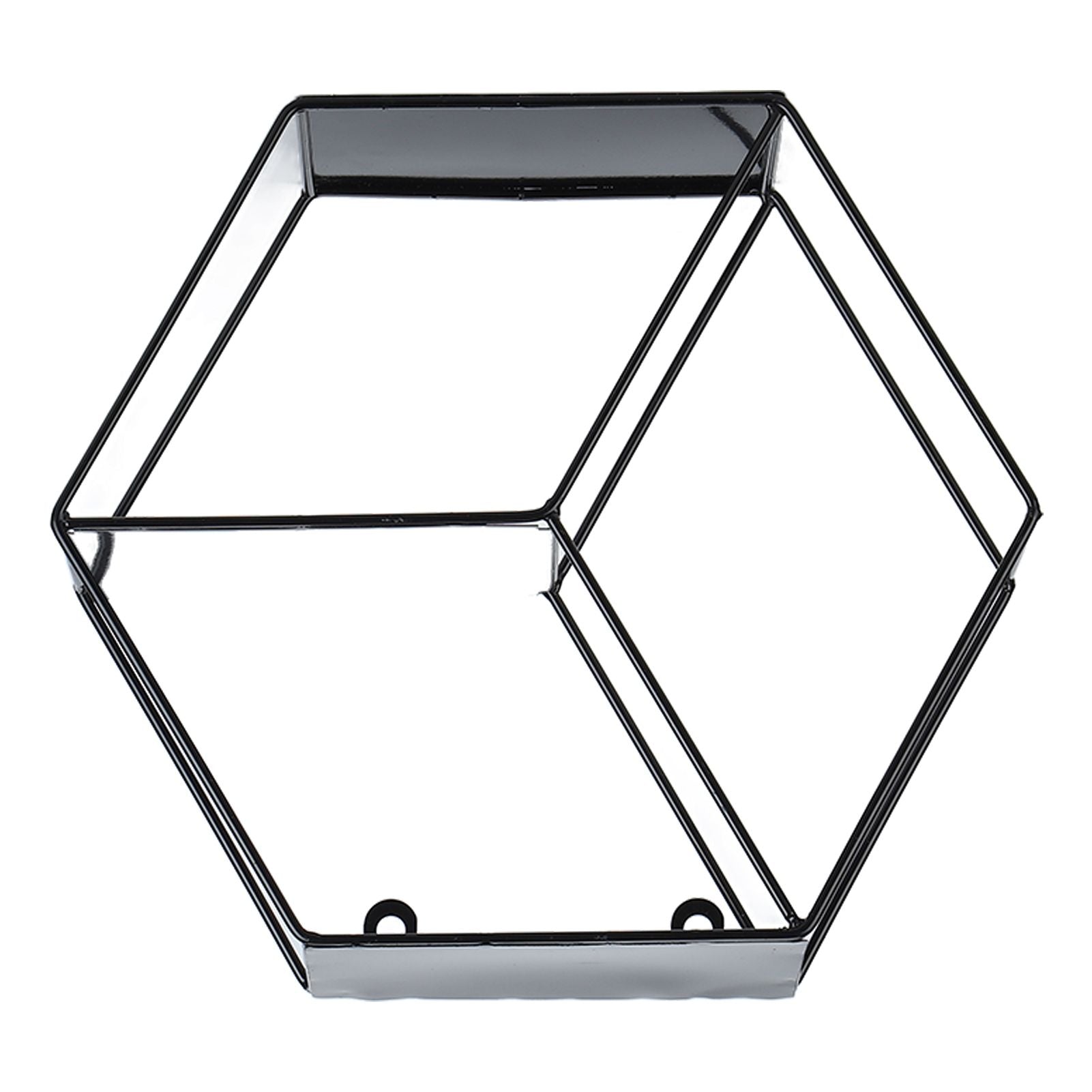 Hex Shelves Simple Wrought Iron Hexagonal Bedroom Living Room Office Wall Shelf DecorationBlack V1294-YM0523-3115210232211