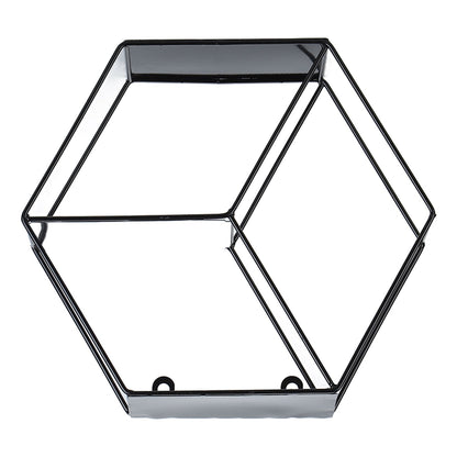 Hex Shelves Simple Wrought Iron Hexagonal Bedroom Living Room Office Wall Shelf DecorationBlack V1294-YM0523-3115210232211