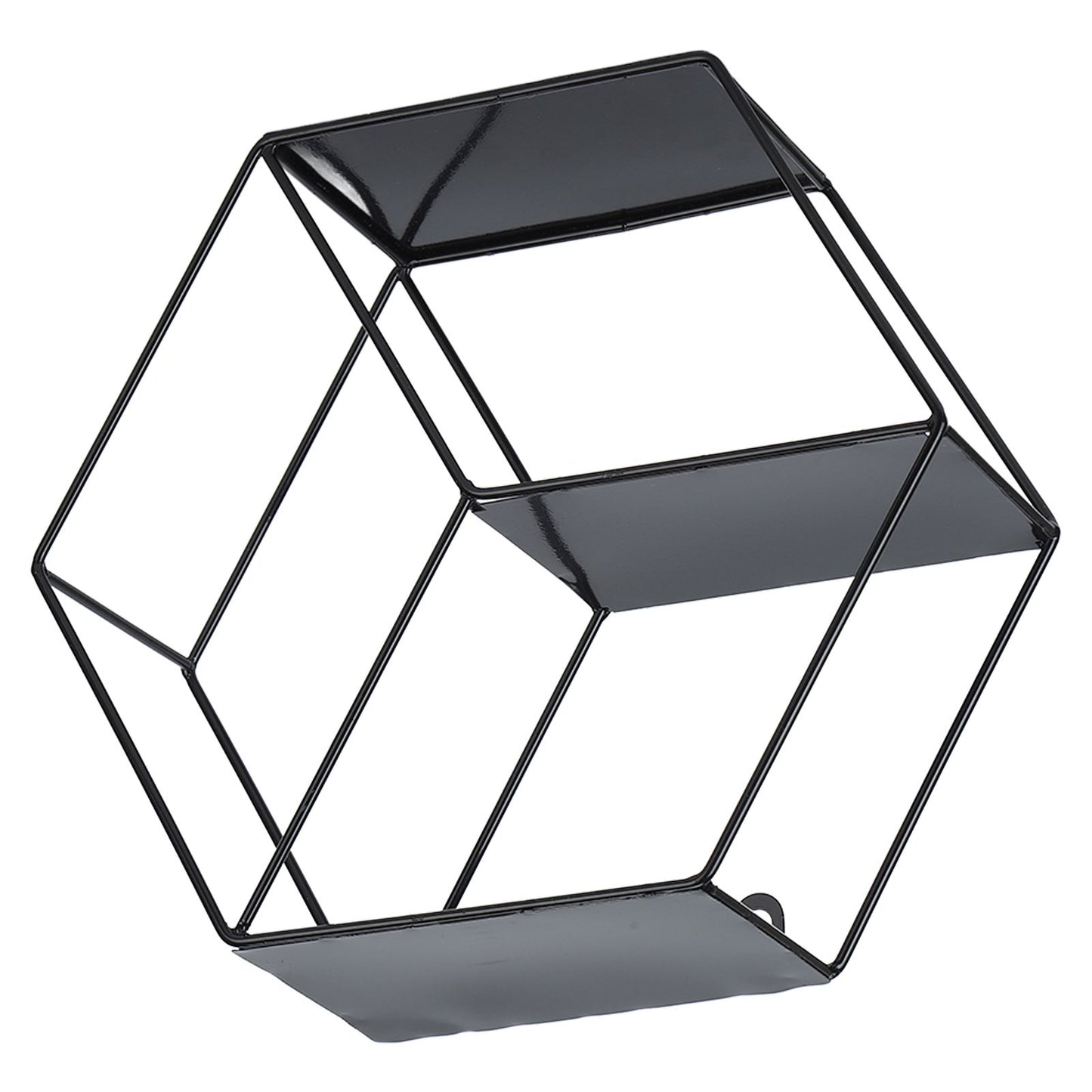 Hex Shelves Simple Wrought Iron Hexagonal Bedroom Living Room Office Wall Shelf DecorationBlack V1294-YM0523-3115210232211