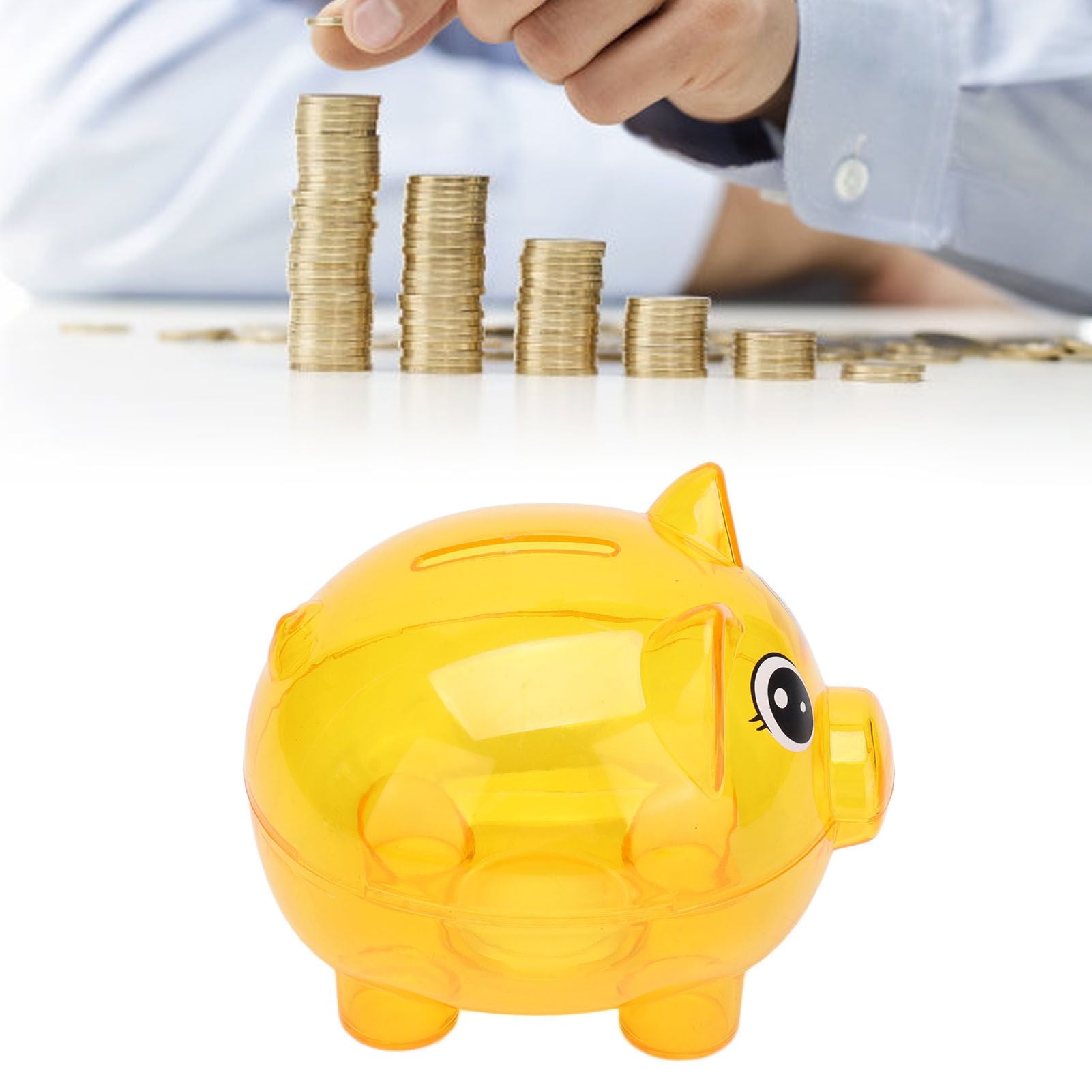 Transparent Plastic Money Saving Box Break Resistance Pig Shaped Piggy Bank for ChildrenL V1294-YM0523-3115210233211