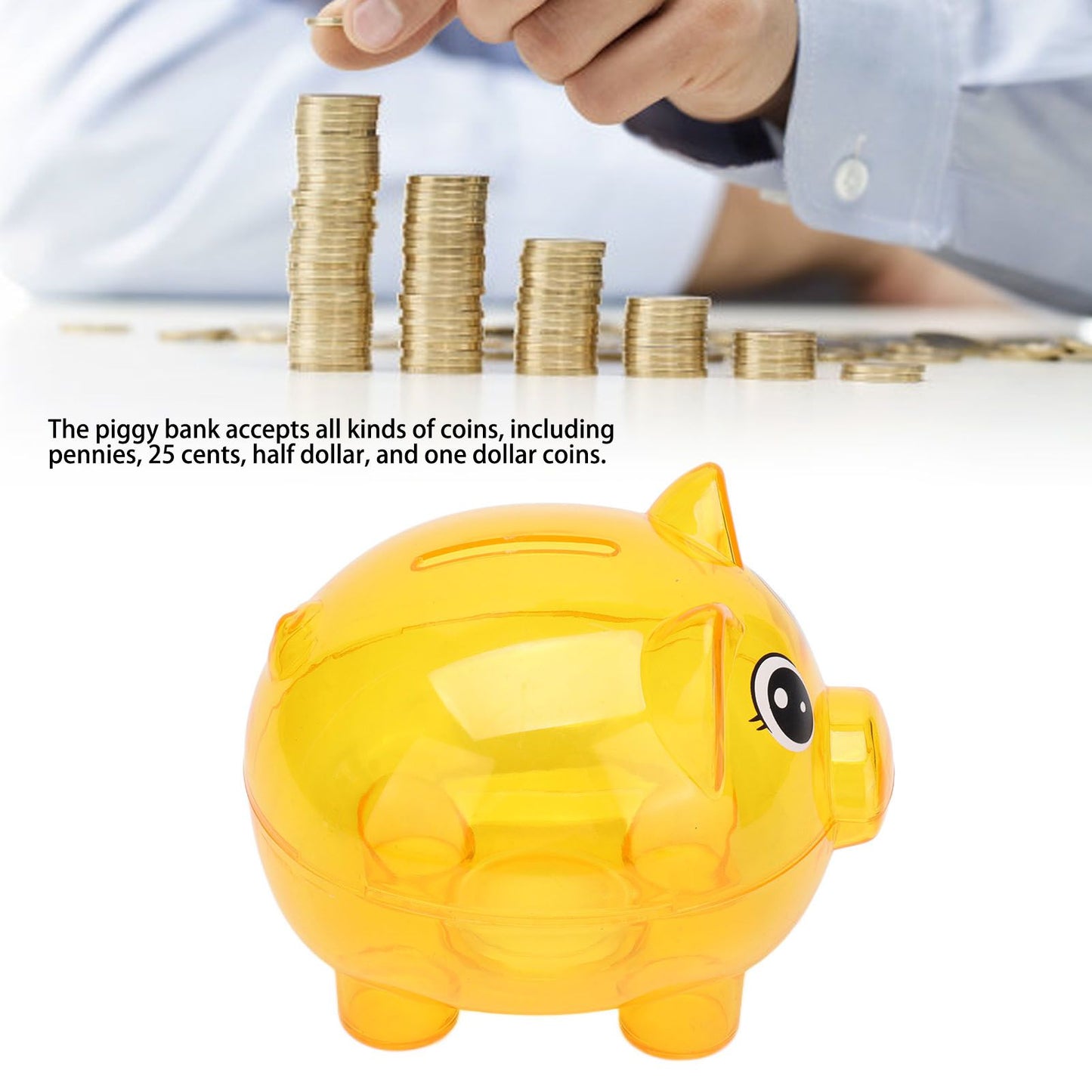 Transparent Plastic Money Saving Box Break Resistance Pig Shaped Piggy Bank for ChildrenS V1294-YM0523-3115210233212