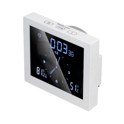 5in Wall Shower Clock Digital Timer Alarm Temperature Humidity Display Waterproof for Home BathroomWhite V1294-YM0523-3115210234511