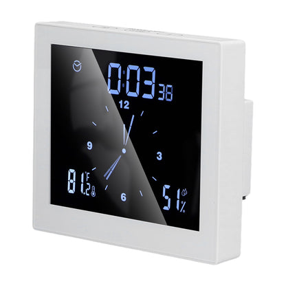 5in Wall Shower Clock Digital Timer Alarm Temperature Humidity Display Waterproof for Home BathroomWhite V1294-YM0523-3115210234511