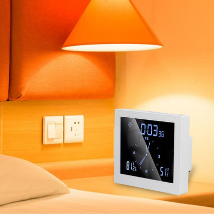 5in Wall Shower Clock Digital Timer Alarm Temperature Humidity Display Waterproof for Home BathroomWhite V1294-YM0523-3115210234511