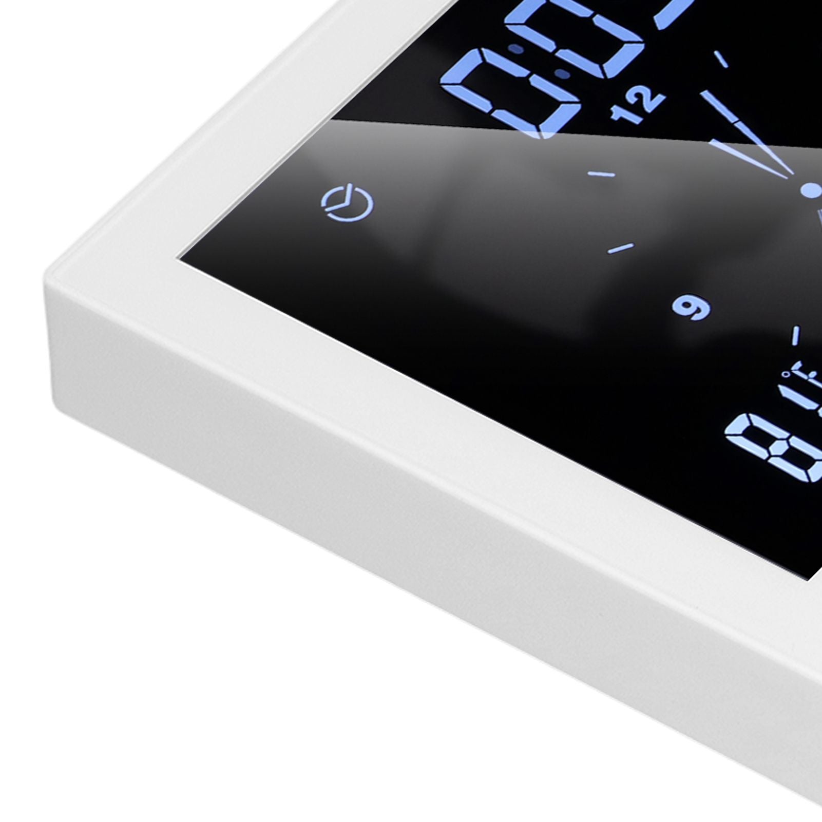5in Wall Shower Clock Digital Timer Alarm Temperature Humidity Display Waterproof for Home BathroomWhite V1294-YM0523-3115210234511
