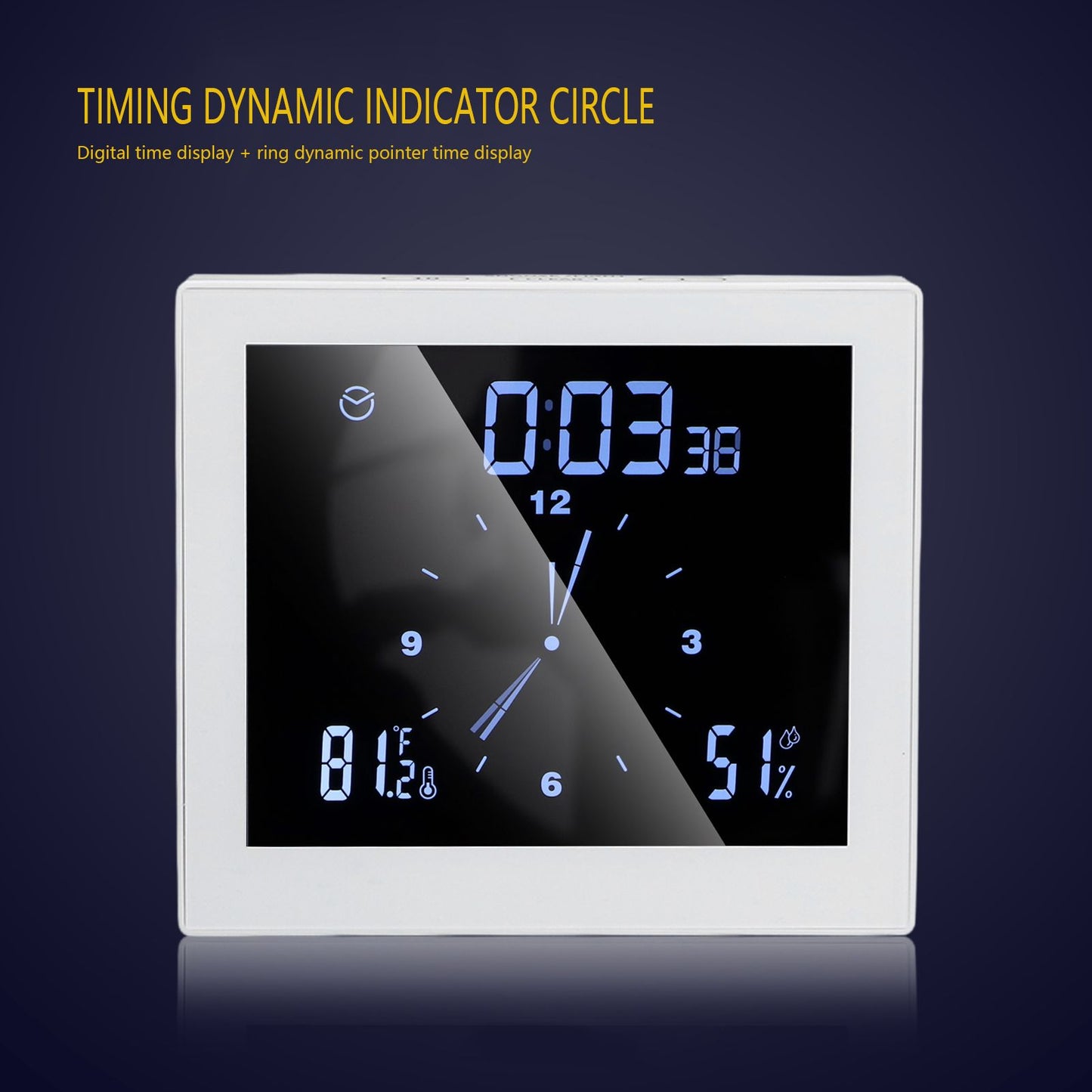 5in Wall Shower Clock Digital Timer Alarm Temperature Humidity Display Waterproof for Home BathroomWhite V1294-YM0523-3115210234511