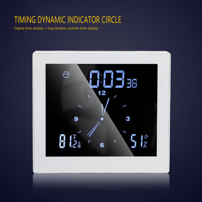 5in Wall Shower Clock Digital Timer Alarm Temperature Humidity Display Waterproof for Home BathroomWhite V1294-YM0523-3115210234511