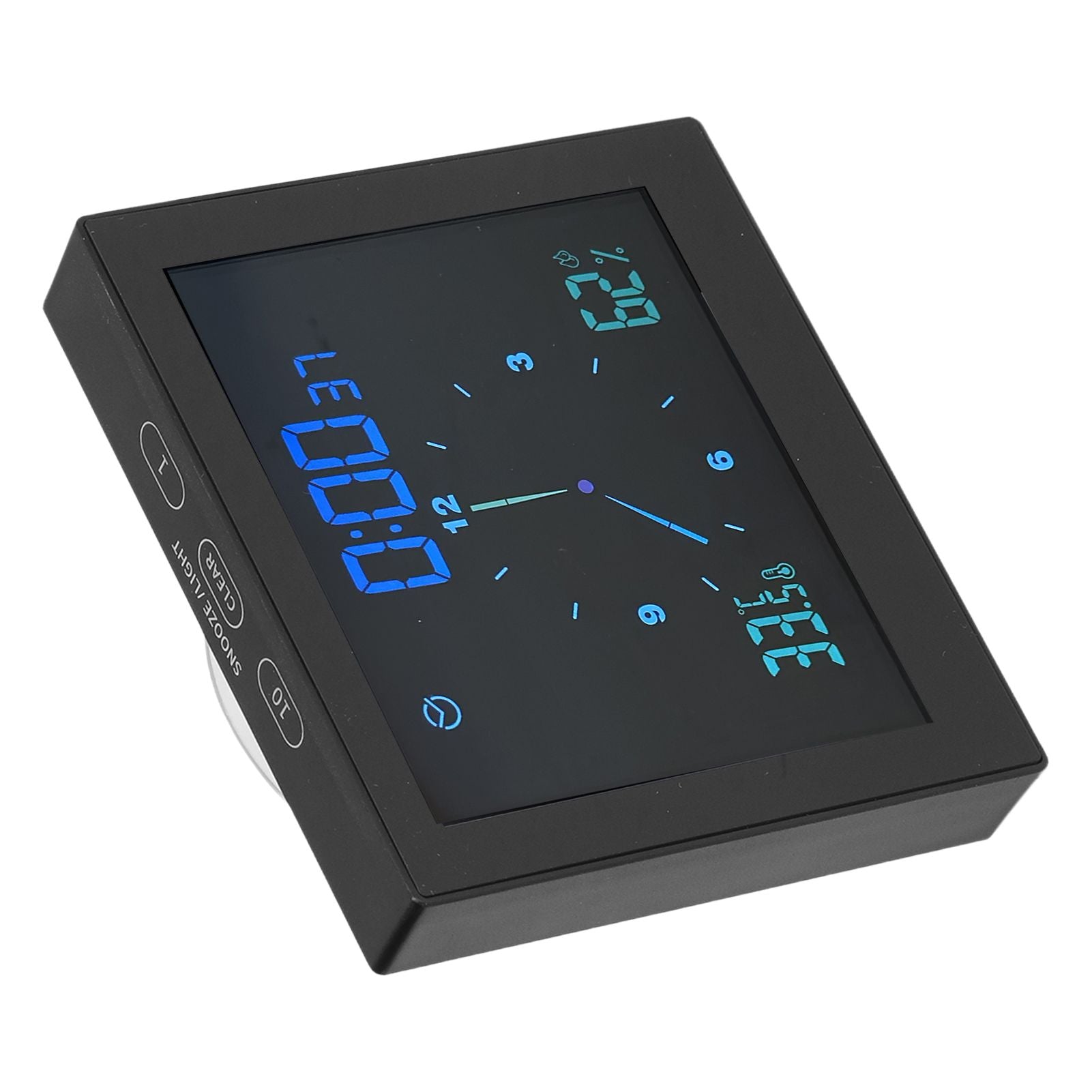 5in Wall Shower Clock Digital Timer Alarm Temperature Humidity Display Waterproof for Home BathroomBlack V1294-YM0523-3115210234512