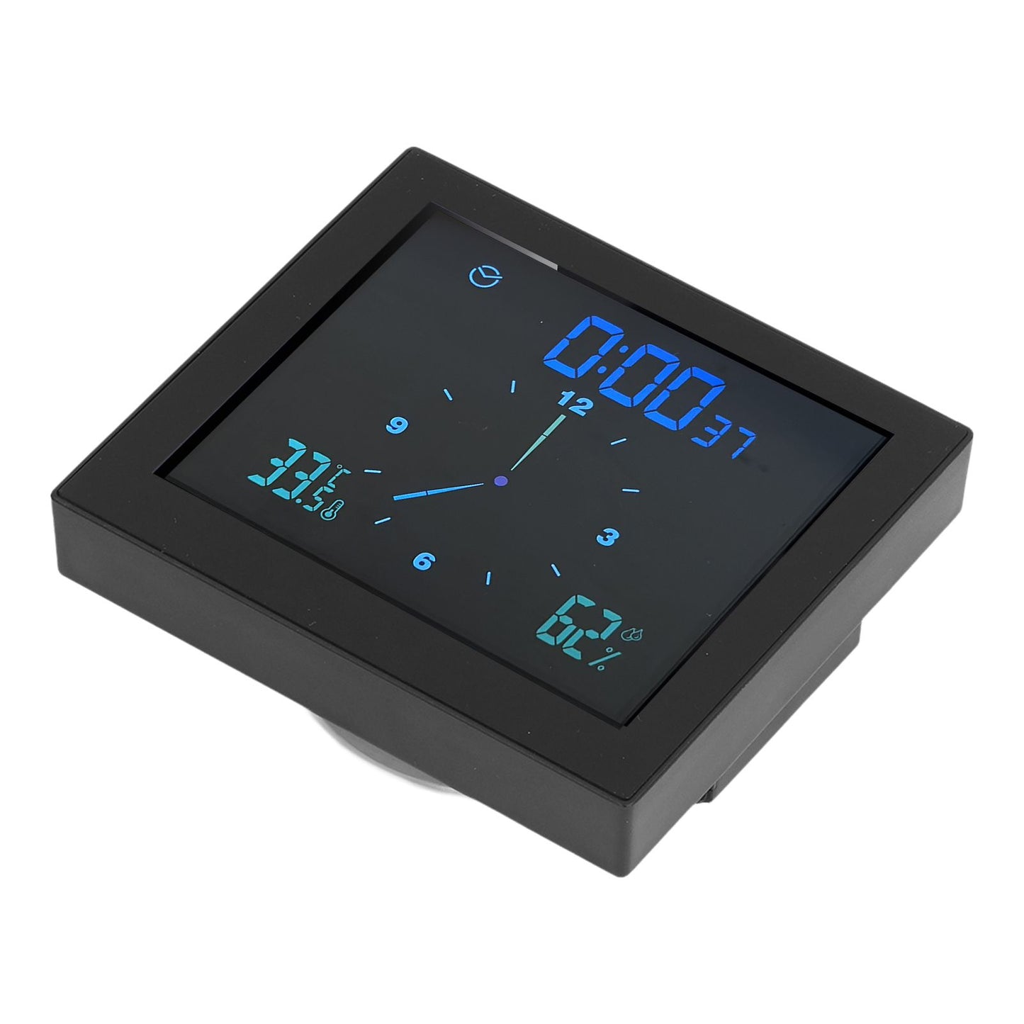 5in Wall Shower Clock Digital Timer Alarm Temperature Humidity Display Waterproof for Home BathroomBlack V1294-YM0523-3115210234512