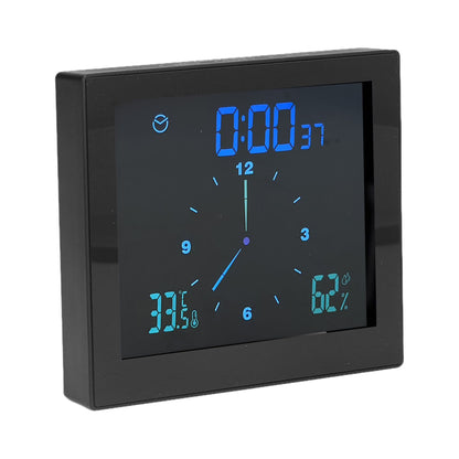 5in Wall Shower Clock Digital Timer Alarm Temperature Humidity Display Waterproof for Home BathroomBlack V1294-YM0523-3115210234512