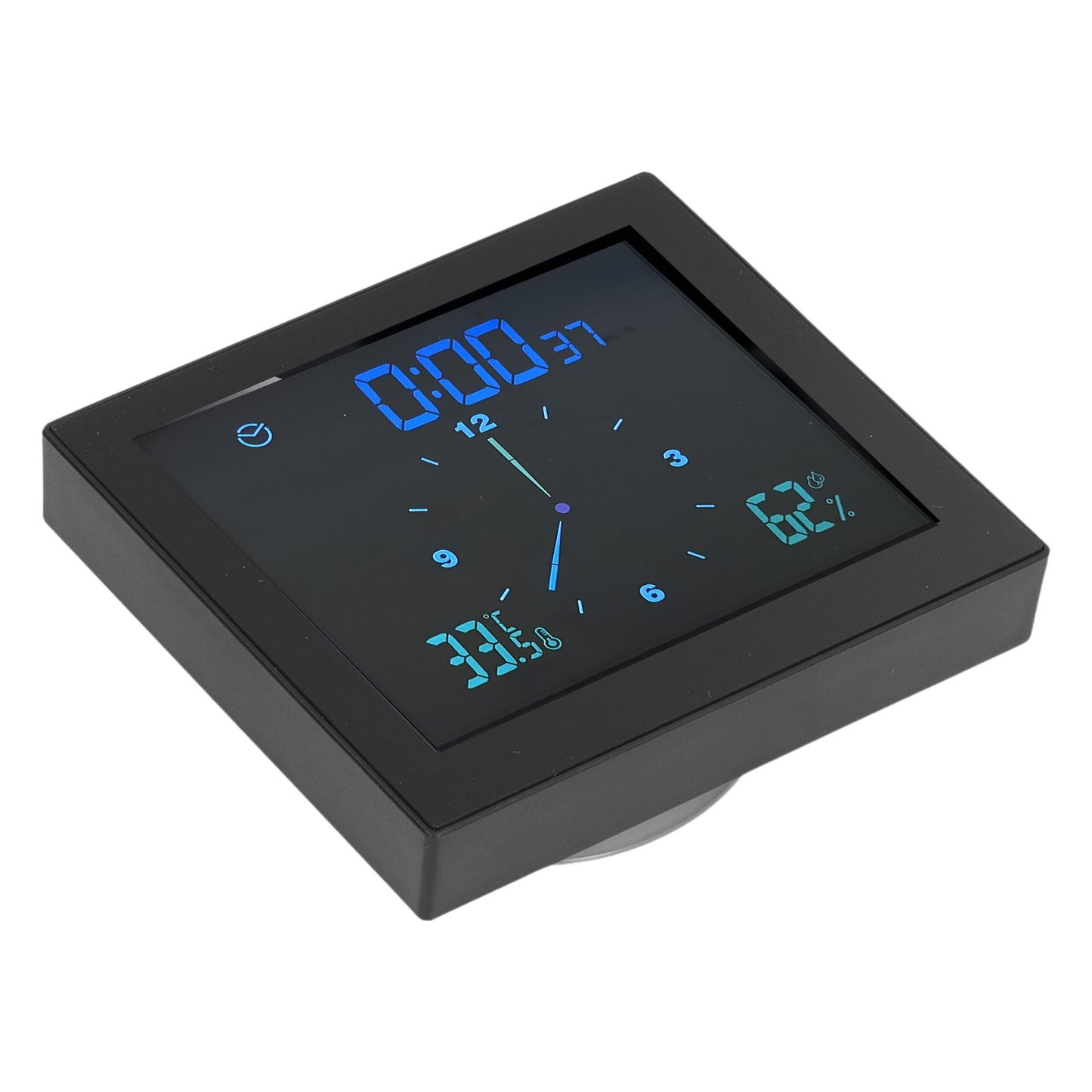 5in Wall Shower Clock Digital Timer Alarm Temperature Humidity Display Waterproof for Home BathroomBlack V1294-YM0523-3115210234512