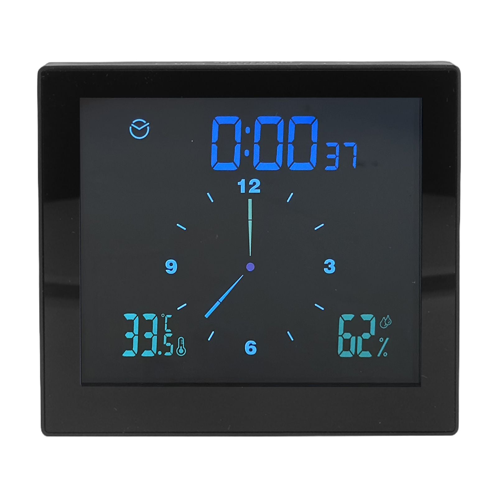 5in Wall Shower Clock Digital Timer Alarm Temperature Humidity Display Waterproof for Home BathroomBlack V1294-YM0523-3115210234512