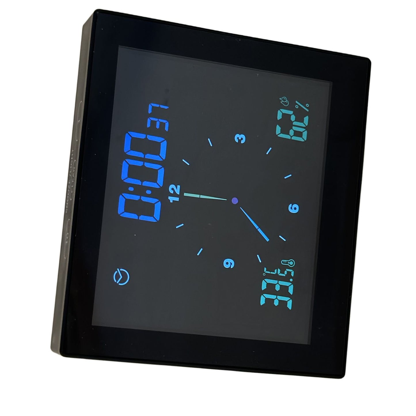 5in Wall Shower Clock Digital Timer Alarm Temperature Humidity Display Waterproof for Home BathroomBlack V1294-YM0523-3115210234512