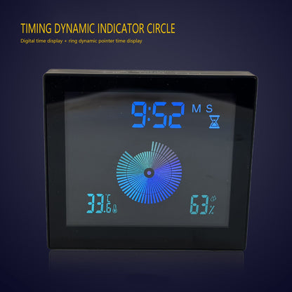 5in Wall Shower Clock Digital Timer Alarm Temperature Humidity Display Waterproof for Home BathroomBlack V1294-YM0523-3115210234512