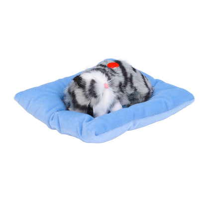 Fake Cats Sleeping Kitten Doll Toy Simulation Sleeping Cat On Pad Interactive Pet Toy with Sound Active V1294-YM0523-3115210235311
