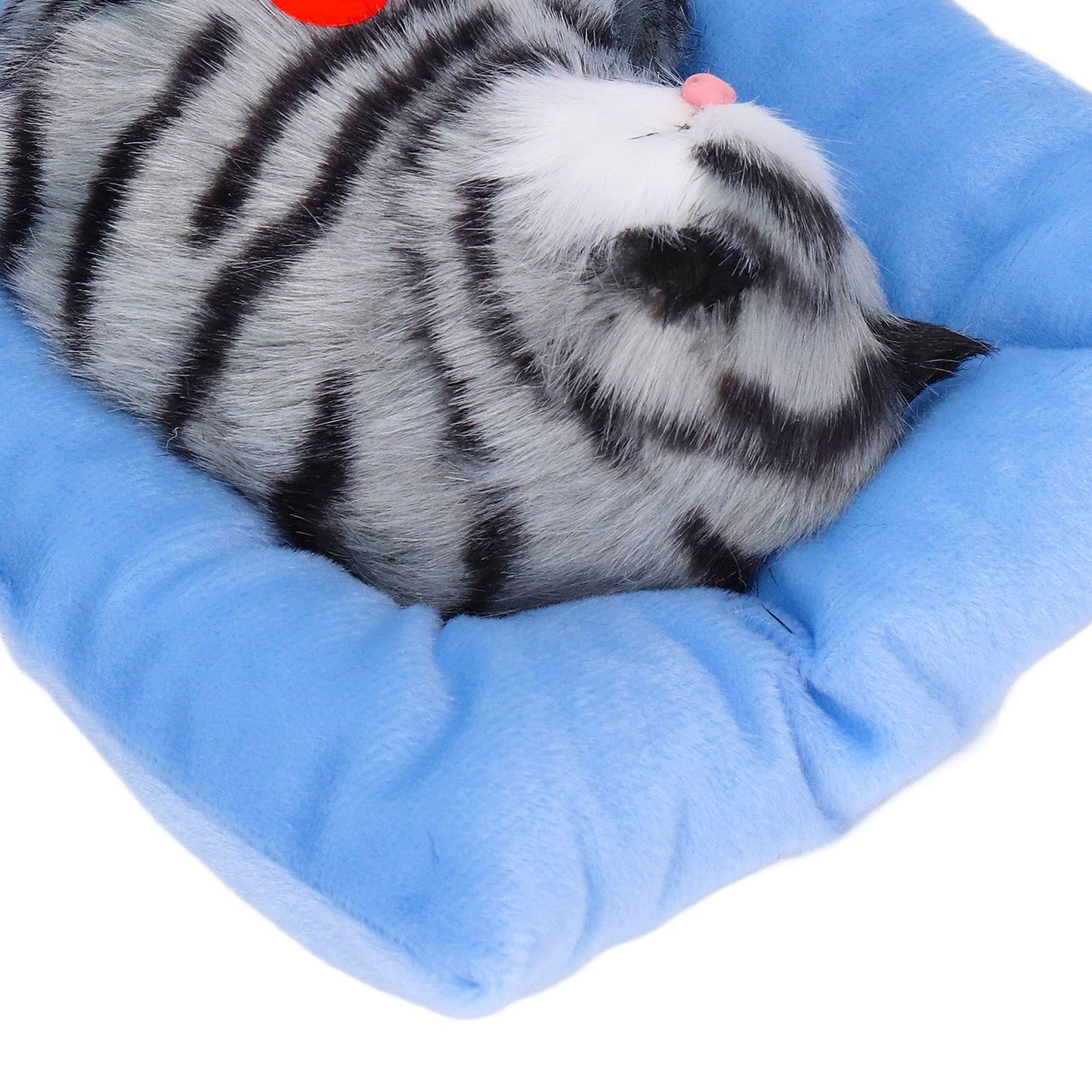Fake Cats Sleeping Kitten Doll Toy Simulation Sleeping Cat On Pad Interactive Pet Toy with Sound Active V1294-YM0523-3115210235311