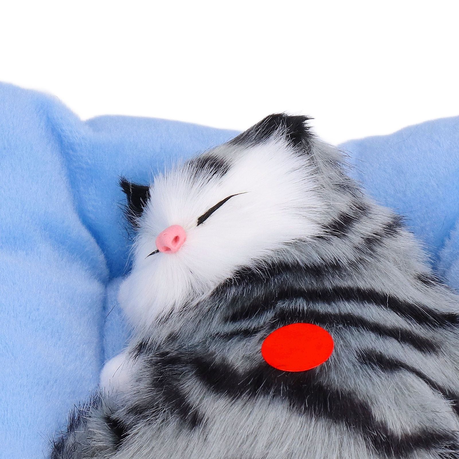 Fake Cats Sleeping Kitten Doll Toy Simulation Sleeping Cat On Pad Interactive Pet Toy with Sound Active V1294-YM0523-3115210235311