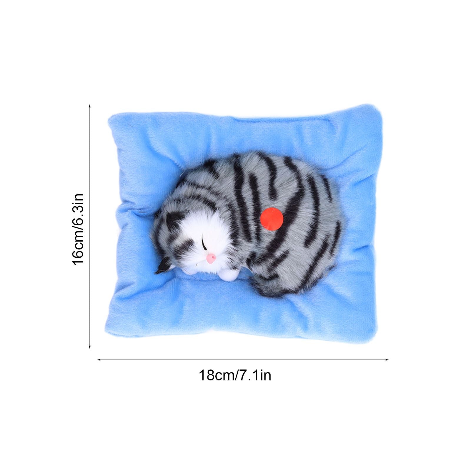 Fake Cats Sleeping Kitten Doll Toy Simulation Sleeping Cat On Pad Interactive Pet Toy with Sound Active V1294-YM0523-3115210235311