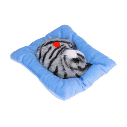 Fake Cats Sleeping Kitten Doll Toy Simulation Sleeping Cat On Pad Interactive Pet Toy with Sound Active V1294-YM0523-3115210235311