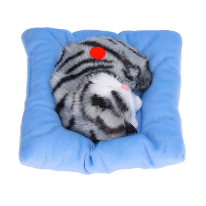 Fake Cats Sleeping Kitten Doll Toy Simulation Sleeping Cat On Pad Interactive Pet Toy with Sound Active V1294-YM0523-3115210235311