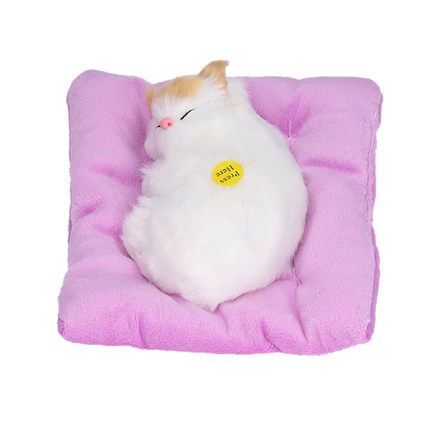 Fake Cats Sleeping Kitten Doll Toy Simulation Sleeping Cat On Pad Interactive Pet Toy with Sound Active V1294-YM0523-3115210235312