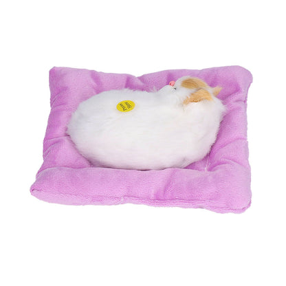 Fake Cats Sleeping Kitten Doll Toy Simulation Sleeping Cat On Pad Interactive Pet Toy with Sound Active V1294-YM0523-3115210235312
