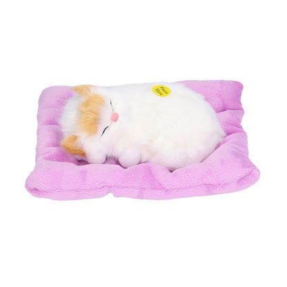Fake Cats Sleeping Kitten Doll Toy Simulation Sleeping Cat On Pad Interactive Pet Toy with Sound Active V1294-YM0523-3115210235312