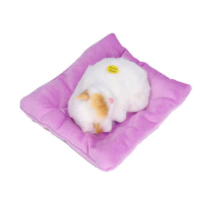 Fake Cats Sleeping Kitten Doll Toy Simulation Sleeping Cat On Pad Interactive Pet Toy with Sound Active V1294-YM0523-3115210235312