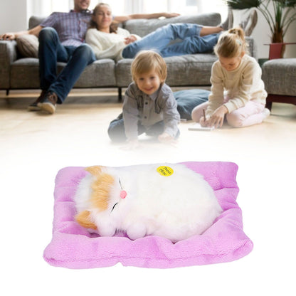 Fake Cats Sleeping Kitten Doll Toy Simulation Sleeping Cat On Pad Interactive Pet Toy with Sound Active V1294-YM0523-3115210235312
