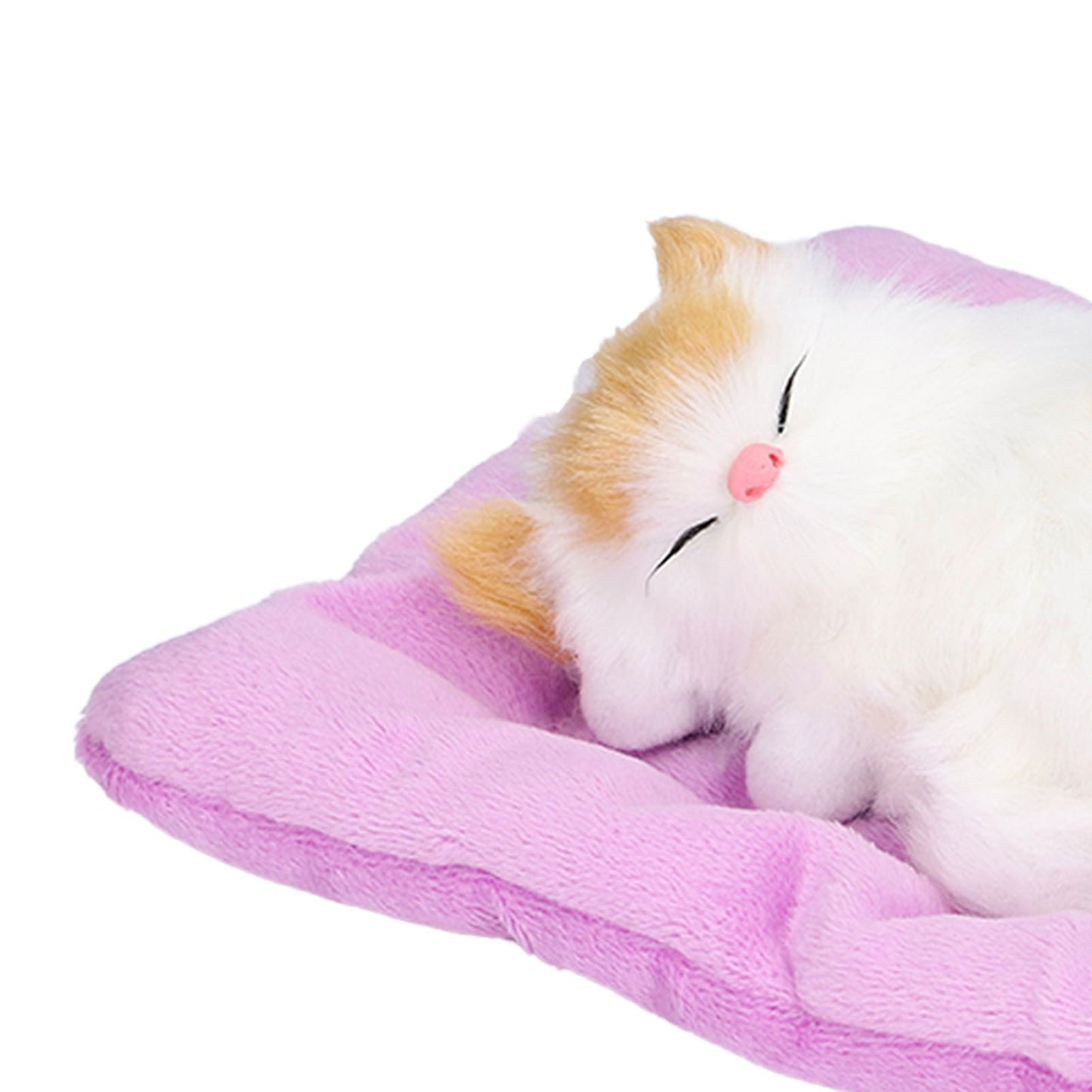 Fake Cats Sleeping Kitten Doll Toy Simulation Sleeping Cat On Pad Interactive Pet Toy with Sound Active V1294-YM0523-3115210235312