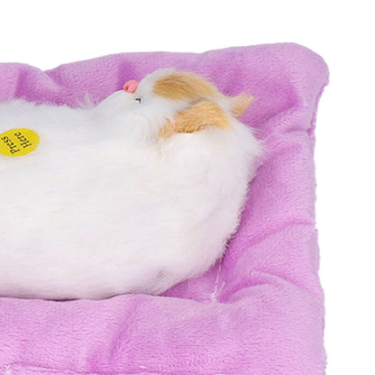 Fake Cats Sleeping Kitten Doll Toy Simulation Sleeping Cat On Pad Interactive Pet Toy with Sound Active V1294-YM0523-3115210235312