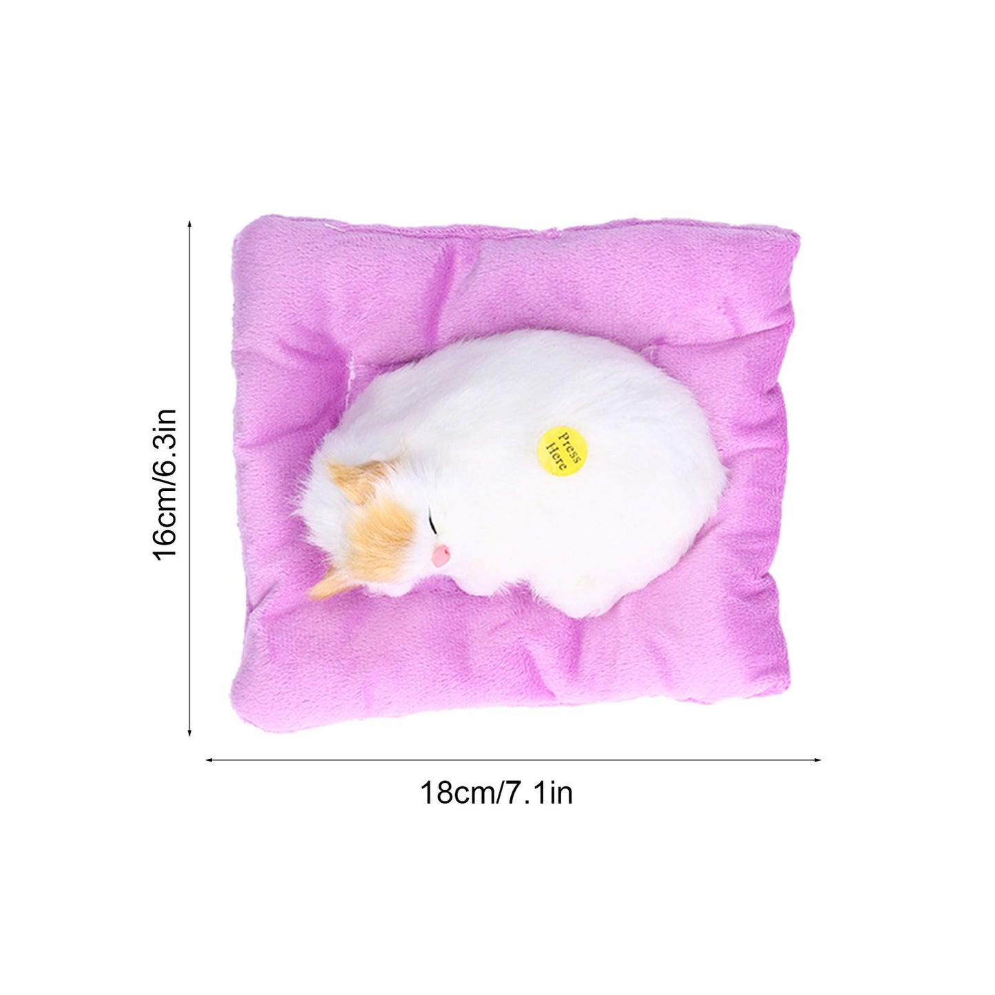 Fake Cats Sleeping Kitten Doll Toy Simulation Sleeping Cat On Pad Interactive Pet Toy with Sound Active V1294-YM0523-3115210235312